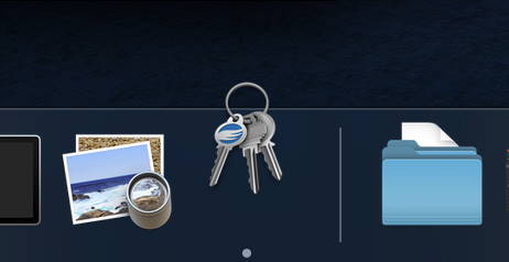 Observe the GPG icon in the dock indicating that it can act on the copied key.