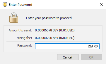 The password confirmation dialog.